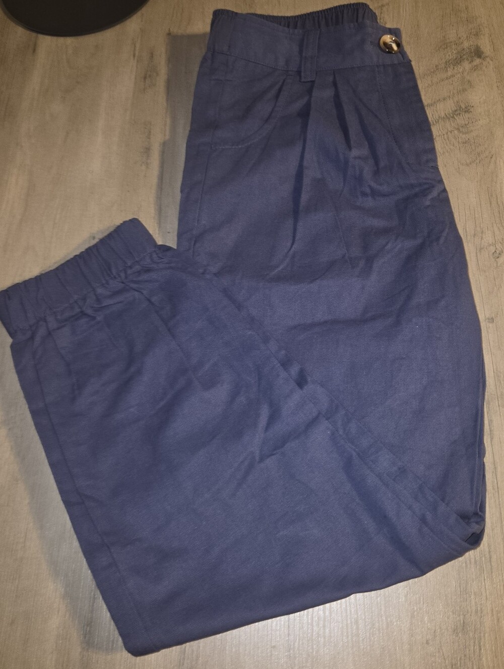 Halara High Waisted Cotton Pleated Pants Size XS Navy Blue NWT